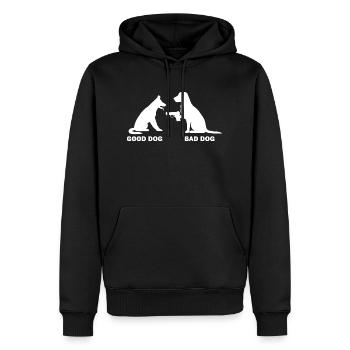 Dog Hund - Männer Premium Bio Hoodie - Schwarz - Vorne - Nico (187cm)