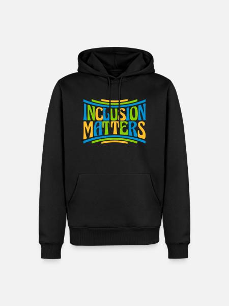 inclusion matters Logo Zitat - Männer Premium Bio Hoodie - Schwarz