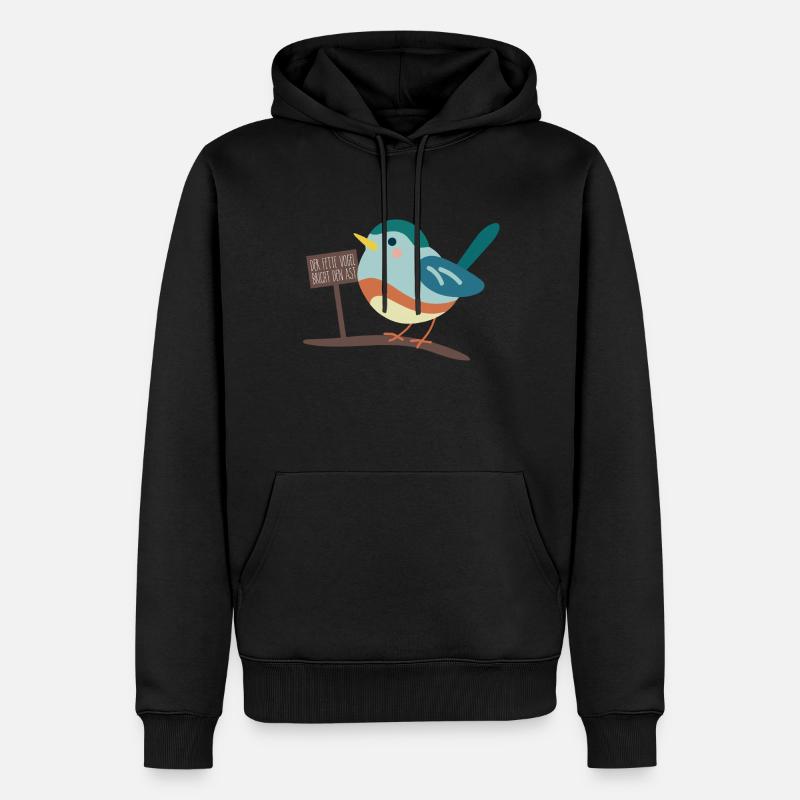 Dicker Vogel - Männer Premium Bio Hoodie - Schwarz