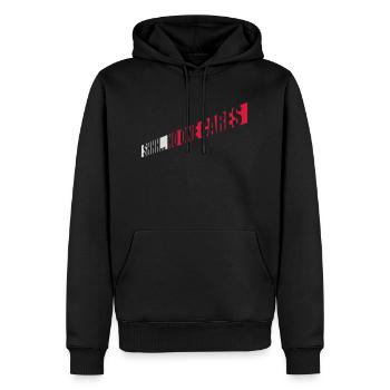 shhh no one cares - Männer Premium Bio Hoodie - Schwarz - Vorne - Nico (187cm)