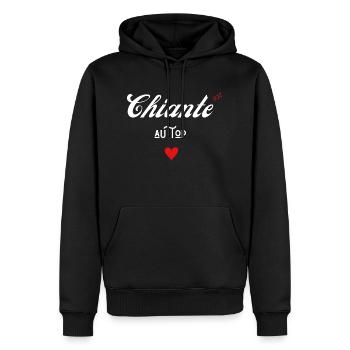 chiante au top idée cadeau - Sweat à capuche Premium bio Homme - noir - Devant - Nico (187cm)
