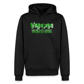 Végétaliens, nous sommes loin du futur 3 - Sweat à capuche Premium bio Homme - noir - Devant - Nico (187cm)