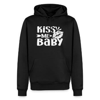 Kiss Me Baby - Männer Premium Bio Hoodie - Schwarz - Vorne - Nico (187cm)