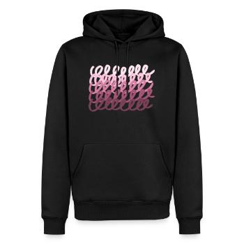 Rosa - Männer Premium Bio Hoodie - Schwarz - Vorne - Nico (187cm)