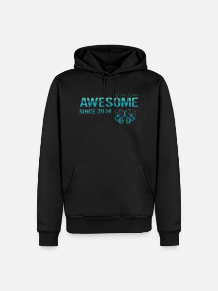 Awesome since 2004 Geschenk - Männer Premium Bio Hoodie - Schwarz