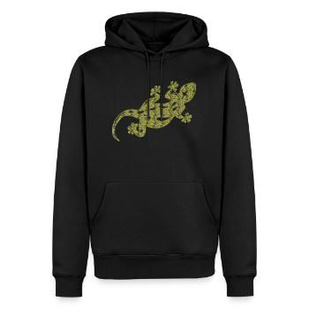gecko 01 - Männer Premium Bio Hoodie - Schwarz - Vorne - Nico (187cm)