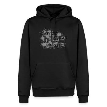 Soyez humain, soyez de l’eau - Sweat à capuche Premium bio Homme - noir - Devant - Nico (187cm)