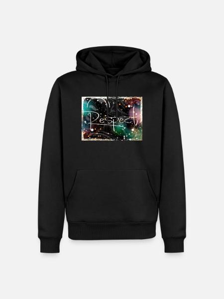Respect Abstract Schrift - Männer Premium Bio Hoodie - Schwarz