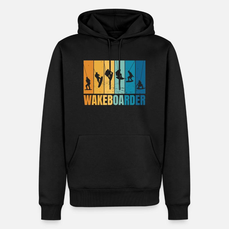 Wakeboard-Silhouetten - Männer Premium Bio Hoodie - Schwarz