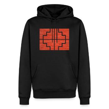Geometrische Wand - Männer Premium Bio Hoodie - Schwarz - Vorne - Nico (187cm)