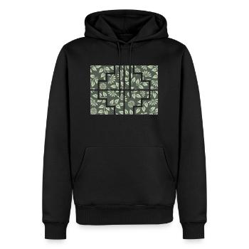 Geometrische Pflanze - Männer Premium Bio Hoodie - Schwarz - Vorne - Nico (187cm)