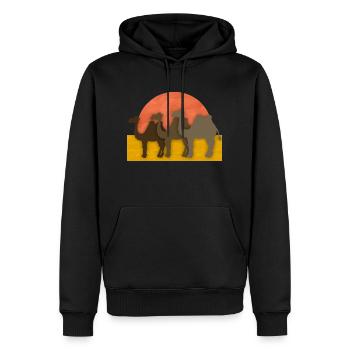 Chameaux - Sweat à capuche Premium bio Homme - noir - Devant - Nico (187cm)