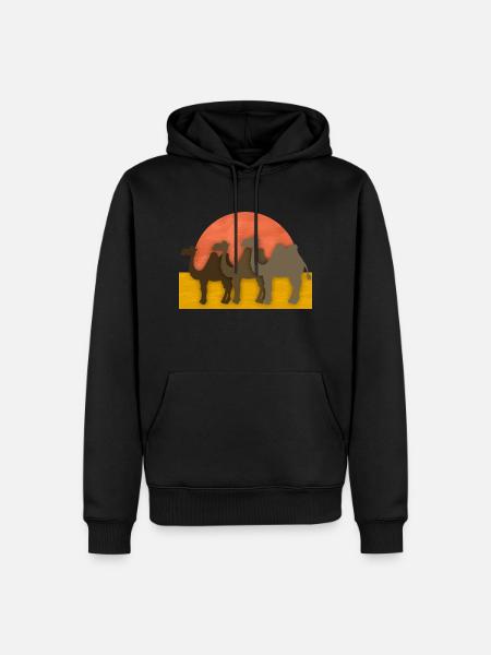 Kamele - Männer Premium Bio Hoodie - Schwarz