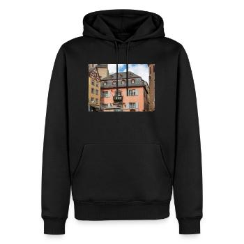 St. Martin Kirche, Cochem Rhein - Männer Premium Bio Hoodie - Schwarz - Vorne - Nico (187cm)