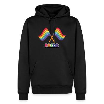 LGBT Gay Pride Month Schwule Regenbogen-Liebesflaggen - Männer Premium Bio Hoodie - Schwarz - Vorne - Nico (187cm)