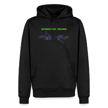 Gunfingers Raver - Männer Premium Bio Hoodie - Schwarz - Vorne - Nico (187cm)