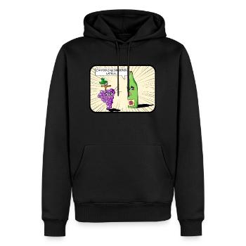 Wine Lovers Silly Funny Cartoon - Men’s Premium Organic Hoodie - black - Front - Nico (187cm)