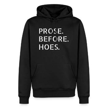 Book Lover Books and Wine Quote Geek Comics - Sweat à capuche Premium bio Homme - noir - Devant - Nico (187cm)