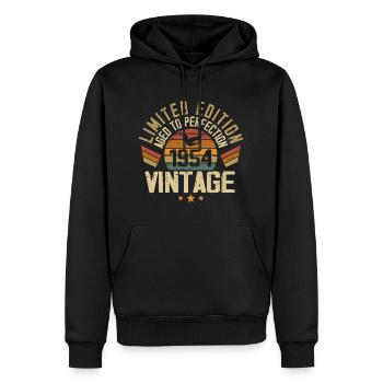 Jahrgang 1954 Retro 1954 Geburtstagsgeschenk - Männer Premium Bio Hoodie - Schwarz - Vorne - Nico (187cm)