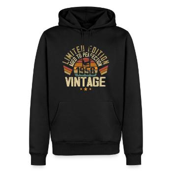 Jahrgang 1956 Retro 1956 Geburtstagsgeschenk - Männer Premium Bio Hoodie - Schwarz - Vorne - Nico (187cm)