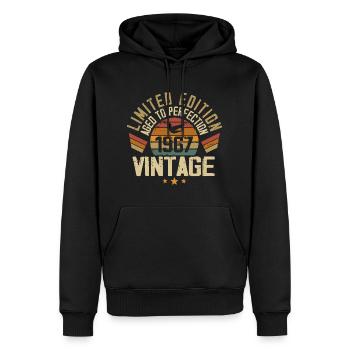 Jahrgang 1967 Retro 1967 Geburtstagsgeschenk - Männer Premium Bio Hoodie - Schwarz - Vorne - Nico (187cm)
