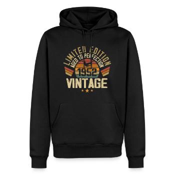 Vintage 1952 Cadeau d’anniversaire 1952 Rétro - Sweat à capuche Premium bio Homme - noir - Devant - Nico (187cm)