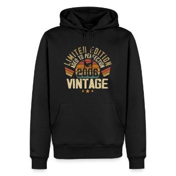 Vintage 2006 Cadeau d’anniversaire 2006 Rétro - Sweat à capuche Premium bio Homme - noir - Devant - Nico (187cm)