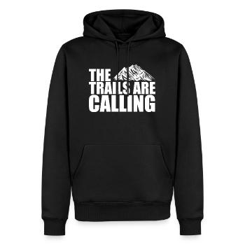 Trail Run Ultra Running Trekking en montagne Course à pied - Sweat à capuche Premium bio Homme - noir - Devant - Nico (187cm)