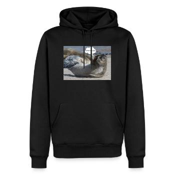 Robbe - Männer Premium Bio Hoodie - Schwarz - Vorne - Nico (187cm)