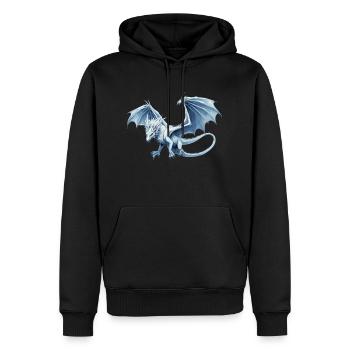 Motif de dragon volant - Sweat à capuche Premium bio Homme - noir - Devant - Nico (187cm)