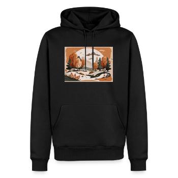 Rivière qui coule (Collection d’automne #3) - Sweat à capuche Premium bio Homme - noir - Devant - Nico (187cm)
