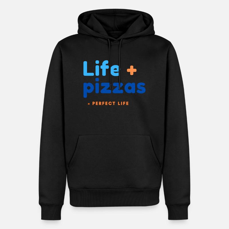 Vie + Pizzas = Vie parfaite - Sweat à capuche Premium bio Homme - noir