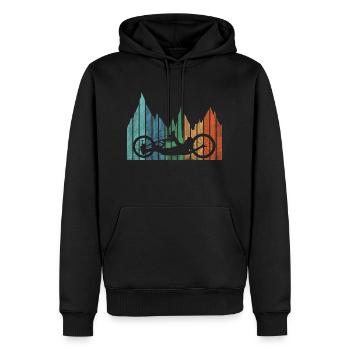 Handbike Mountain Vintage - Männer Premium Bio Hoodie - Schwarz - Vorne - Nico (187cm)