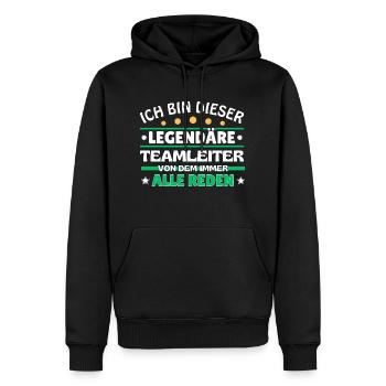 I'm that legendary team leader - Men’s Premium Organic Hoodie - black - Front - Nico (187cm)