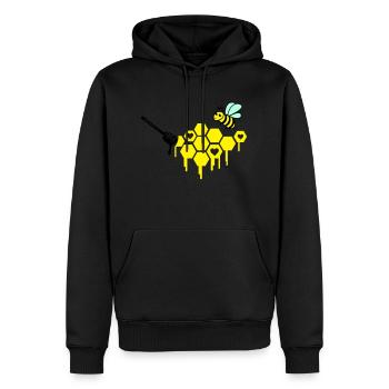imker - Männer Premium Bio Hoodie - Schwarz - Vorne - Nico (187cm)