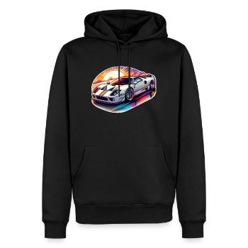Oldtimer Sonnenuntergang - Männer Premium Bio Hoodie - Schwarz - Vorne - Nico (187cm)