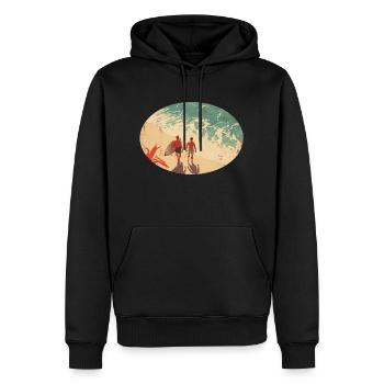 Surfer am Strand - Männer Premium Bio Hoodie - Schwarz - Vorne - Nico (187cm)