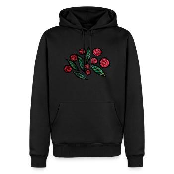 Roses - Sweat à capuche Premium bio Homme - noir - Devant - Nico (187cm)