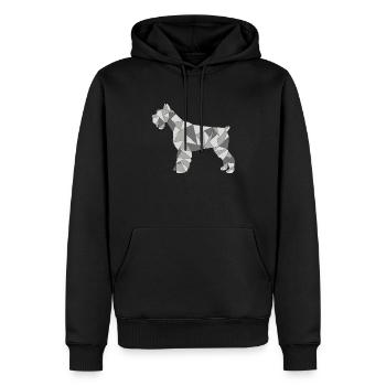 GEOMETRIC SCHNAUZER gris - Sweat à capuche Premium bio Homme - noir - Devant - Nico (187cm)