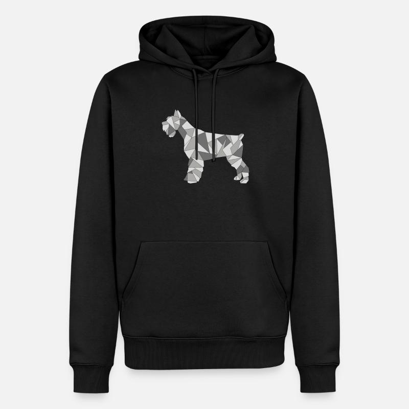 GEOMETRISCHER SCHNAUZER grau - Männer Premium Bio Hoodie - Schwarz