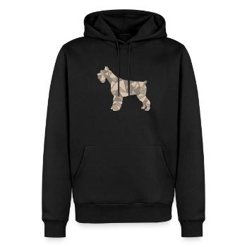 SCHNAUZER GÉOMÉTRIQUE brun - Sweat à capuche Premium bio Homme - noir - Devant - Nico (187cm)