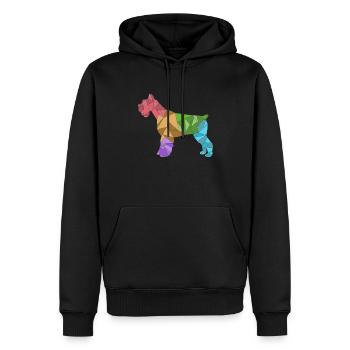 Schnauzer coloré géométrique - Sweat à capuche Premium bio Homme - noir - Devant - Nico (187cm)