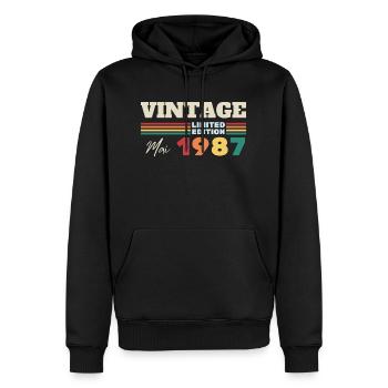 Jahrgang Mai 1987 - Geschenk zum Jubiläum - Männer Premium Bio Hoodie - Schwarz - Vorne - Nico (187cm)