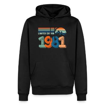 Limitierte Auflage 1981 - Männer Premium Bio Hoodie - Schwarz - Vorne - Nico (187cm)