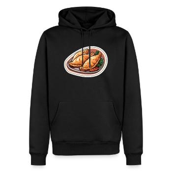 Empanadas aux trois boulettes - Sweat à capuche Premium bio Homme - noir - Devant - Nico (187cm)