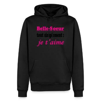 Schwägerin, ich liebe dich einfach - Männer Premium Bio Hoodie - Schwarz - Vorne - Nico (187cm)