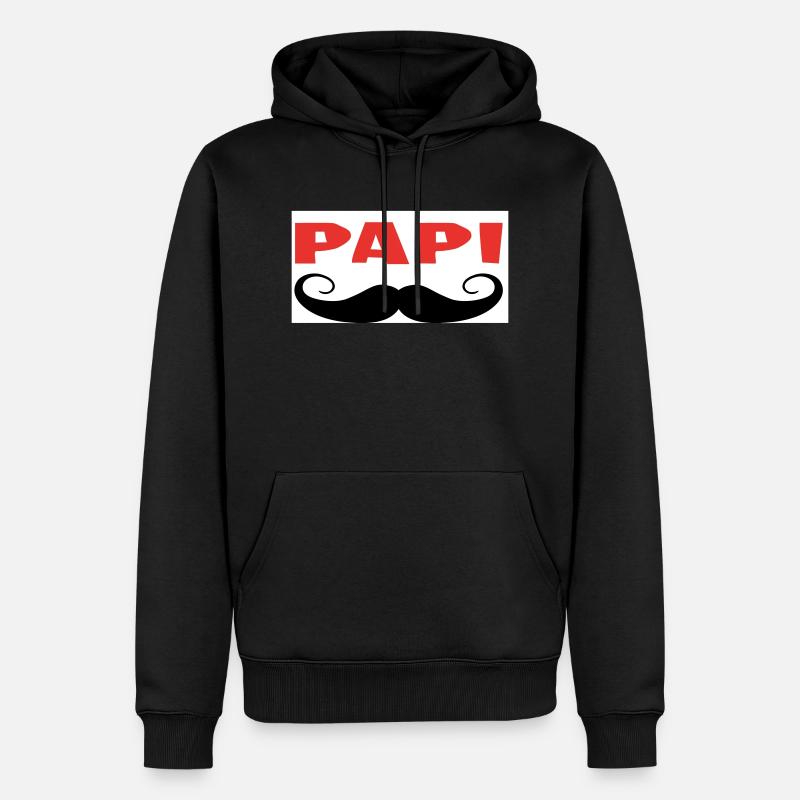 PAPI - Sweat à capuche Premium bio Homme - noir