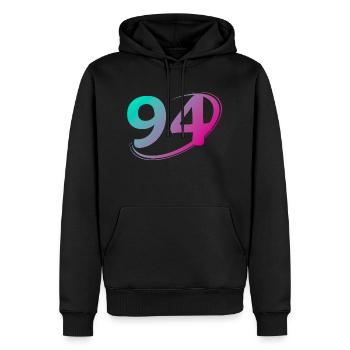 Number 94 multicolor - Men’s Premium Organic Hoodie - black - Front - Nico (187cm)