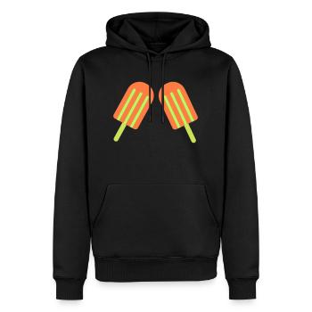 Crème glacée Crème glacée 2 - Sweat à capuche Premium bio Homme - noir - Devant - Nico (187cm)