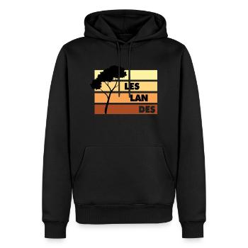 029 LES LANDES6 - Sweat à capuche Premium bio Homme - noir - Devant - Nico (187cm)